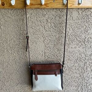 St. John's Bay Brown and White Crossbody Bag Sleek Design